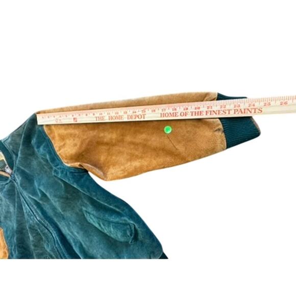 "AUTHENTIC IMPORTS" Mens Suede Leather Varsity Zip Up Jacket SZ XL SOME FADING - Picture 6 of 13